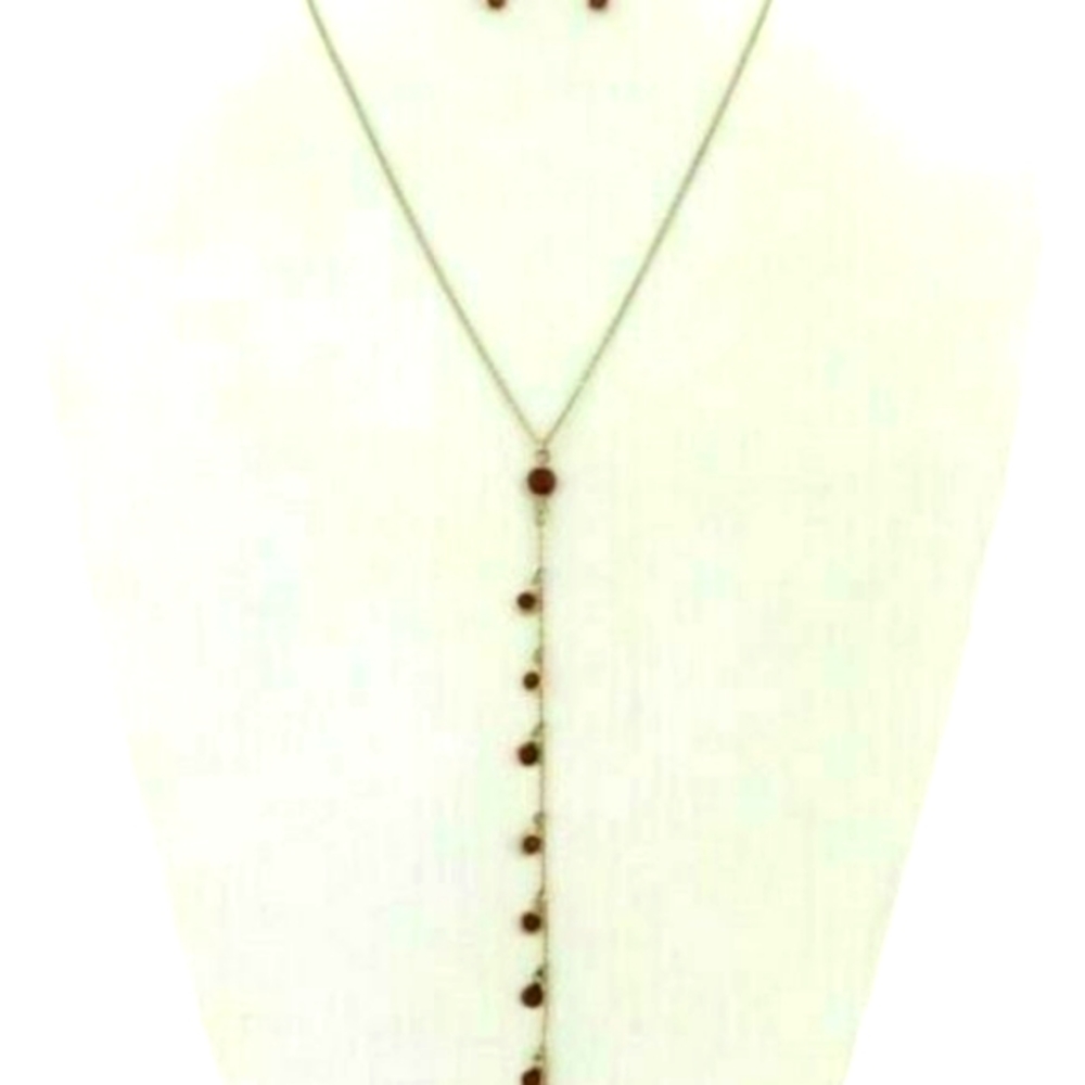 Jewelry Lot of 3 Delicate Glass Crystal Y- Necklace & Earring Set - Picture 3 of 12